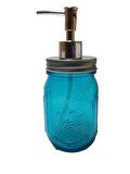 CAM SIVI SABUNLUK,ÇİÇEK DESENLİ MAVİ 8X8X10CM 420ML