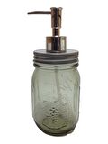 CAM SIVI SABUNLUK,ÇİÇEK DESENLİ KOYU YEŞİL 8X8X10CM 420ML