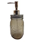 CAM SIVI SABUNLUK,ÇİÇEK DESENLİ KAHVERENGİ 8X8X10CM 420ML