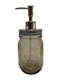 CAM SIVI SABUNLUK,ÇİÇEK DESENLİ KAHVERENGİ 8X8X10CM 420ML