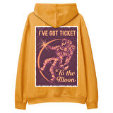 I’Ve got Tıcket Sırt Baskılı Hoodie-Portakal