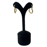 Uretti - Melik 9215 2575 6'lı Gold Renkli Kalpli Küpe 3 Boy 3 Çift Kombin Çoklu Küpe