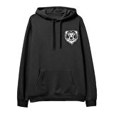 Bear  Baskılı Siyah Hoodie