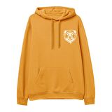 Bear Baskılı Hoodie-Portakal