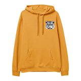Tiger Baskılı Hoodie-Portakal