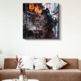 Yağmurlu Sokak - Gece Tezgahı Anime Kanvas Tablo