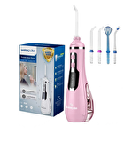 WaterPulse WP-V500-P Water Flosser Taşınabilir, Şarjlı, Masajlı, Diş/Protez Bakım ve Ağız Duşu-Pembe