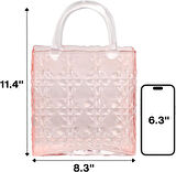 Çanta Vazo Köşeli Model Cam Çiçek Vazosu Dekoratif Pembe Vazo Büyük Boy Glass Bag Vase