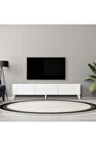 Mezza 1250 ELİSA 3 KAPAKLI KULPSUZ 180 CM AYAKLI TV ÜNİTESİ BEYAZ