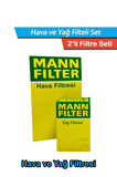 BMW 3 Serisi E46 3.25İ MANN Filtre Bakım Seti 2001-2005 Hava+Yağ Filtresi