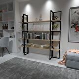 Dekoratif Ahşap Ve Metal Kitaplık Çok Amaçlı Raf