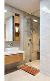 Ahşap Paspas Banyo Paspası Duşakabin Lavabo Kapı Önü Paspas 68x40 cm Büyük Boy