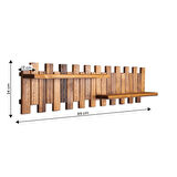 Ahşap Duvar Rafı Çit 2 Raflı Çit Model