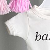 Bebek Ekru Organik Babam Yazılı Kısa Kol Body