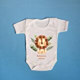 Babasının Aslanı Yazılı Pamuklu Bebek Zıbını