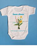 Pamuklu Bebek Zıbını Canım Annem Yazılı Mavi Yazı Rengi