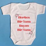 Pamuklu Bebek Zıbını Dayım Bir yana Yazılı Zıbın