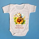 Organik %100 Pamuklu Zıbın Babasının Bal kraliçesi