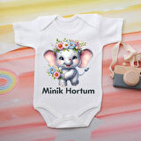 %100 Pamuklu Organik Baskılı Premium Çıtçıtlı Bebek Body Zıbın 00081