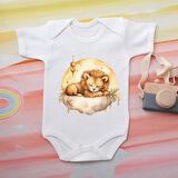 Aslan Desenli Bebek Zıbını - %100 Pamuk, Kısakoıl, Yazlık Bebek Giyim