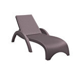 Omnipazar TRK-860 Siesta Fiji Rattan Desenli Ayarlanabilir Lüks Şezlong 