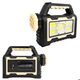 Hs-8031-B Solar Kamp Lambası Acil Durum Işığı Şarjlı 7 Led+55 Cob Led