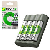 GP Recyko Pil Şarj Aleti 4Lü AA + 4XAA 2600 Mah Pil Hediye