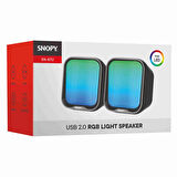 Snopy SN-87U 2.0 Mini RGB Işıklı 2Wx2CH Siyah USB Gaming Speaker Hoparlör