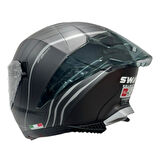 Sway Kapalı Kask Sw 865 Space Siyah Beyaz