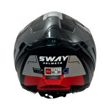 Sway Kapalı Kask Sw 865 Titan Siyah Beyaz Kırmızı