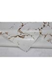 Elyaf Astarlı Silinebilir Muşamba Masa Örtüsü Modern Mermer Kahve - 1068-DDHOME-001