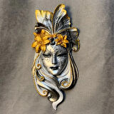 Uretti - Hülya 6683 - El Yapımı Maskeli Çingene Melek Duvar Maskesi – Dekoratif Obje - 15 x 32 cm