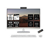 HP 27-CR0009NT i5 1335U 64GB 1TB SSD Intel Graphics 27" FHD IPS FDOS All In One PC Beyaz & PER4