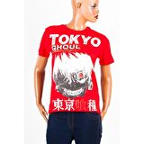 Tokyo Ghoul Unisex Pamuklu Regular Fit Kırmızı Tişört Small