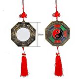 Çin Feng Shui Bagua Bakır Ayna 14 cm Köşeli