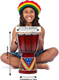 Djembe Davul Darbuka Renkli Afrika El Yapımı 30cm Çocuk Bongo Kongo