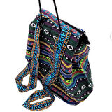 Hint Yün Dokuma Renkli Kapaklı Sırt Çantası Bohem