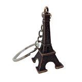 Paris Eyfel Kulesi 3D Metal Anahtarlık Bronz
