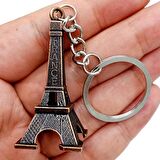 Paris Eyfel Kulesi 3D Metal Anahtarlık Bronz
