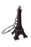 Paris Eyfel Kulesi 3D Metal Anahtarlık Bronz