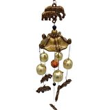 Feng Shui Metal Rüzgar Çanı Şans Yavrulu Bereket Filleri