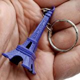 Paris Eyfel Kulesi 3D Metal Anahtarlık Mor