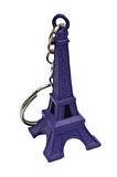 Paris Eyfel Kulesi 3D Metal Anahtarlık Mor