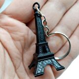 Paris Eyfel Kulesi 3D Metal Anahtarlık Siyah