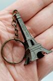 Paris Eyfel Kulesi 3D Metal Anahtarlık Gold Mat
