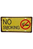 Dekoratif 3D Metal Plaka No Smoking 30cm