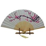 Japon Bambu Kumaş Yelpaze Çanta Boy Stant Hediyeli No.5