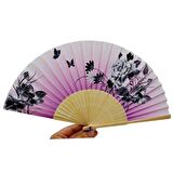 Japon Bambu Kumaş Yelpaze Çanta Boy Stant Hediyeli No.6