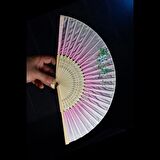 Japon Bambu Kumaş Yelpaze Çanta Boy Stant Hediyeli No.7