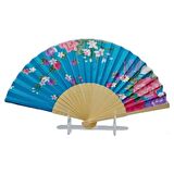 Japon Bambu Kumaş Yelpaze Çanta Boy Stant Hediyeli No.32